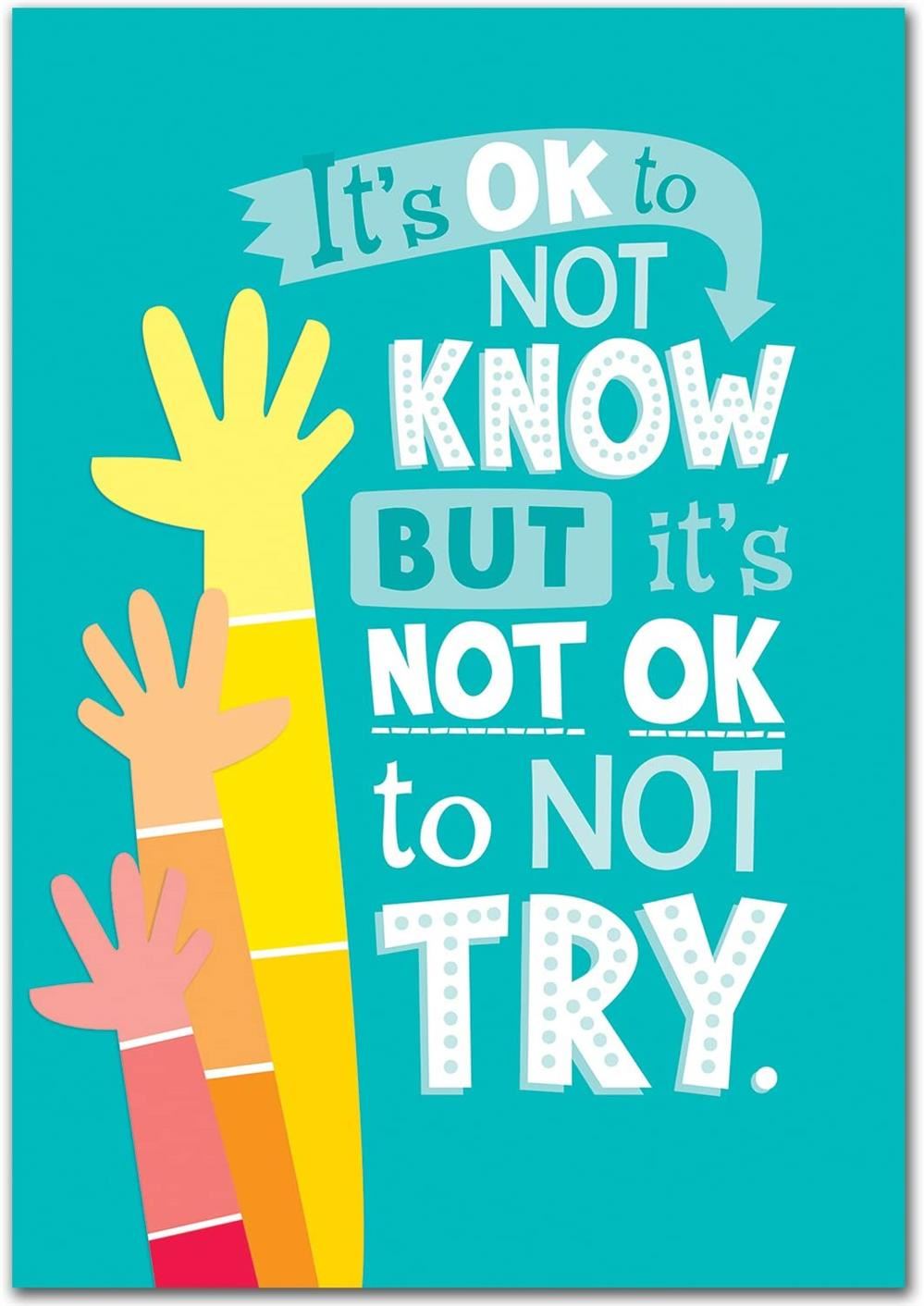 It's ok not to know, but it's not ok not to try.